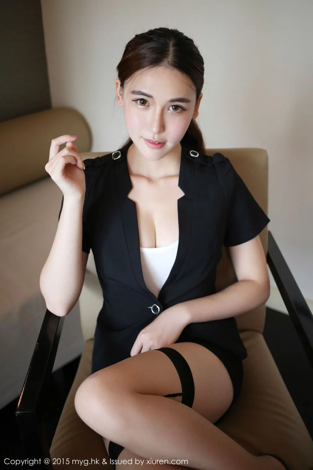 [Bộ sưu tập ảnh người đẹp MyGirl] Tập 161 Xiong Ya BOBO - Sự quyến rũ của bộ đồng phục vest đen - 36