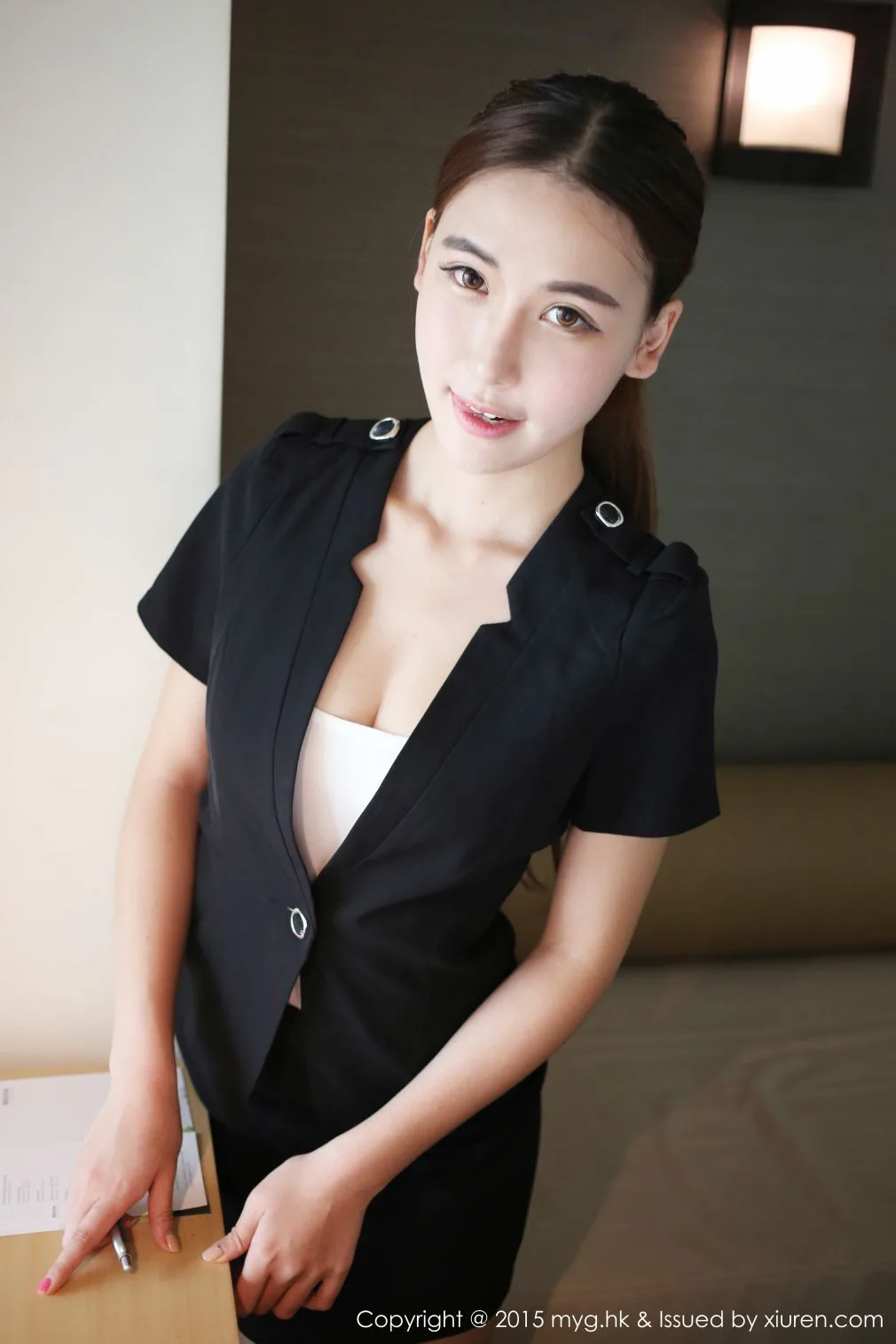 [Bộ sưu tập ảnh người đẹp MyGirl] Tập 161 Xiong Ya BOBO - Sự quyến rũ của bộ đồng phục vest đen - 23