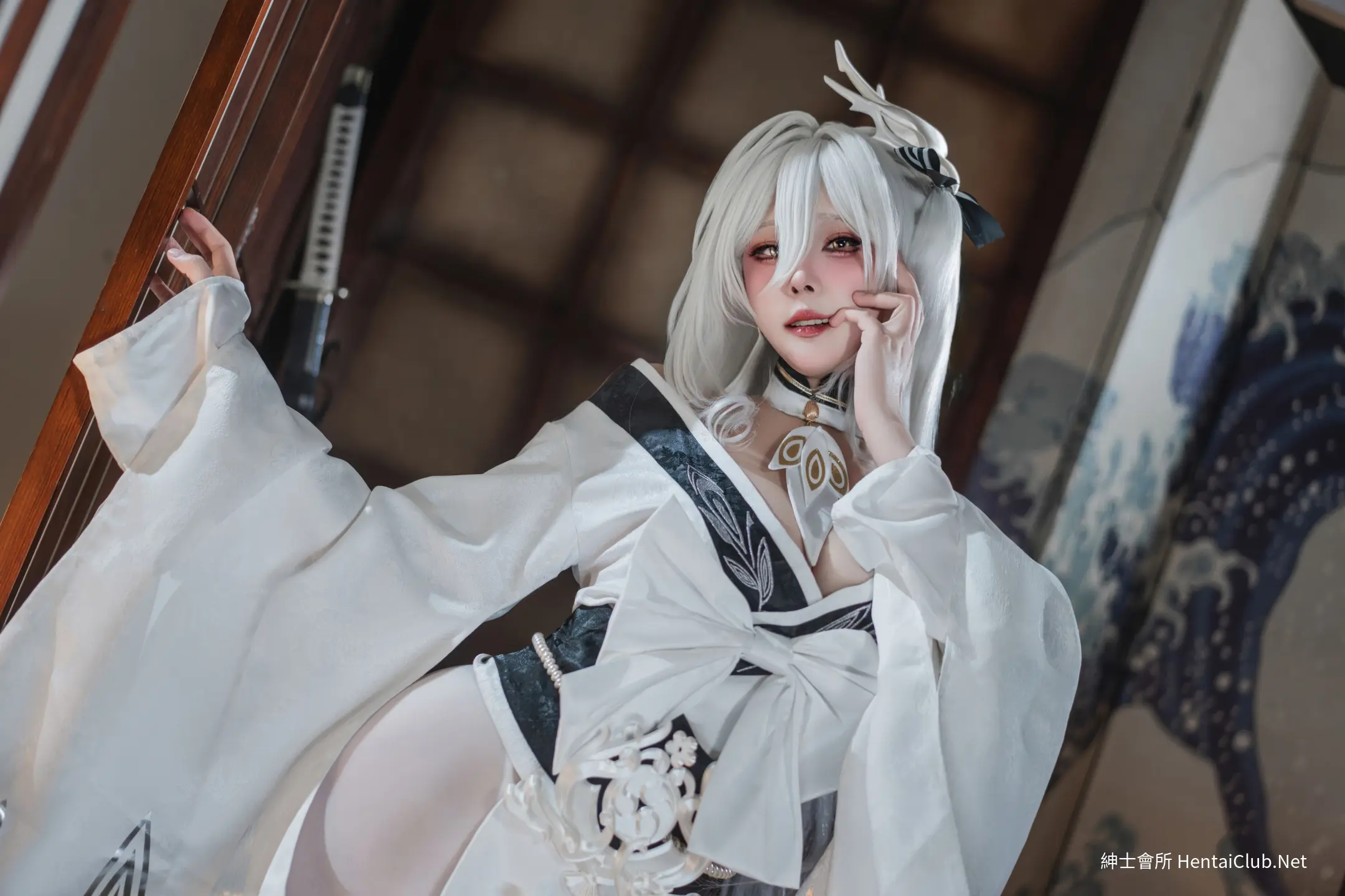 Natsuko Natsuko Blue Blue Line White Japanese Clothes - 29