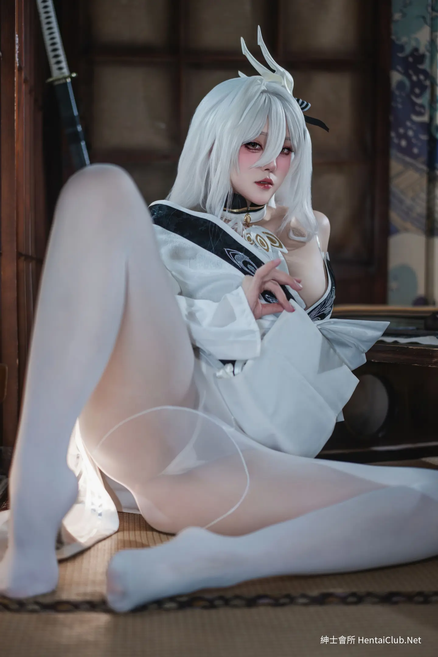 Natsuko Natsuko Blue Blue Line White Japanese Clothes - 64