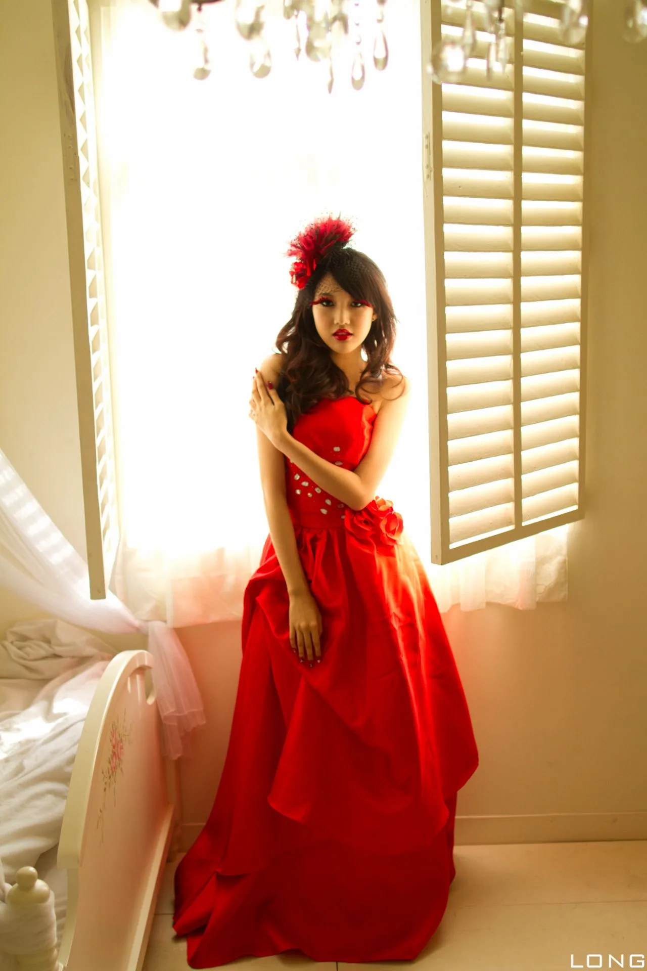 [Phiên bản đặc biệt BEAUTYLEG] Buổi chụp ảnh tại studio: Jill Yu Fuyu - Bộ ảnh cưới màu đỏ - 1