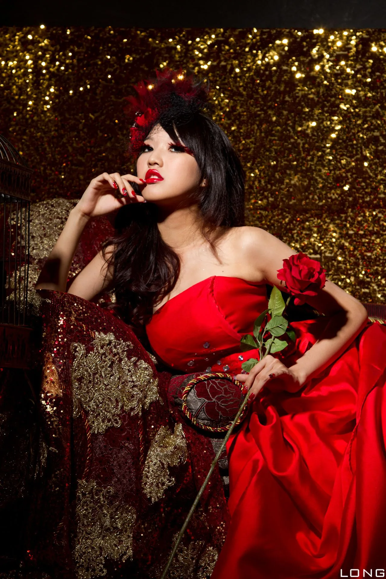 [Phiên bản đặc biệt BEAUTYLEG] Buổi chụp ảnh tại studio: Jill Yu Fuyu - Bộ ảnh cưới màu đỏ - 34