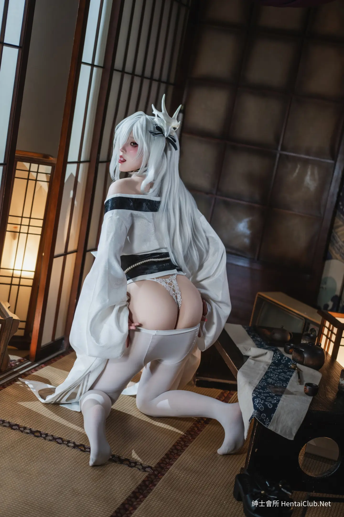 Natsuko Natsuko Blue Blue Line White Japanese Clothes - 51