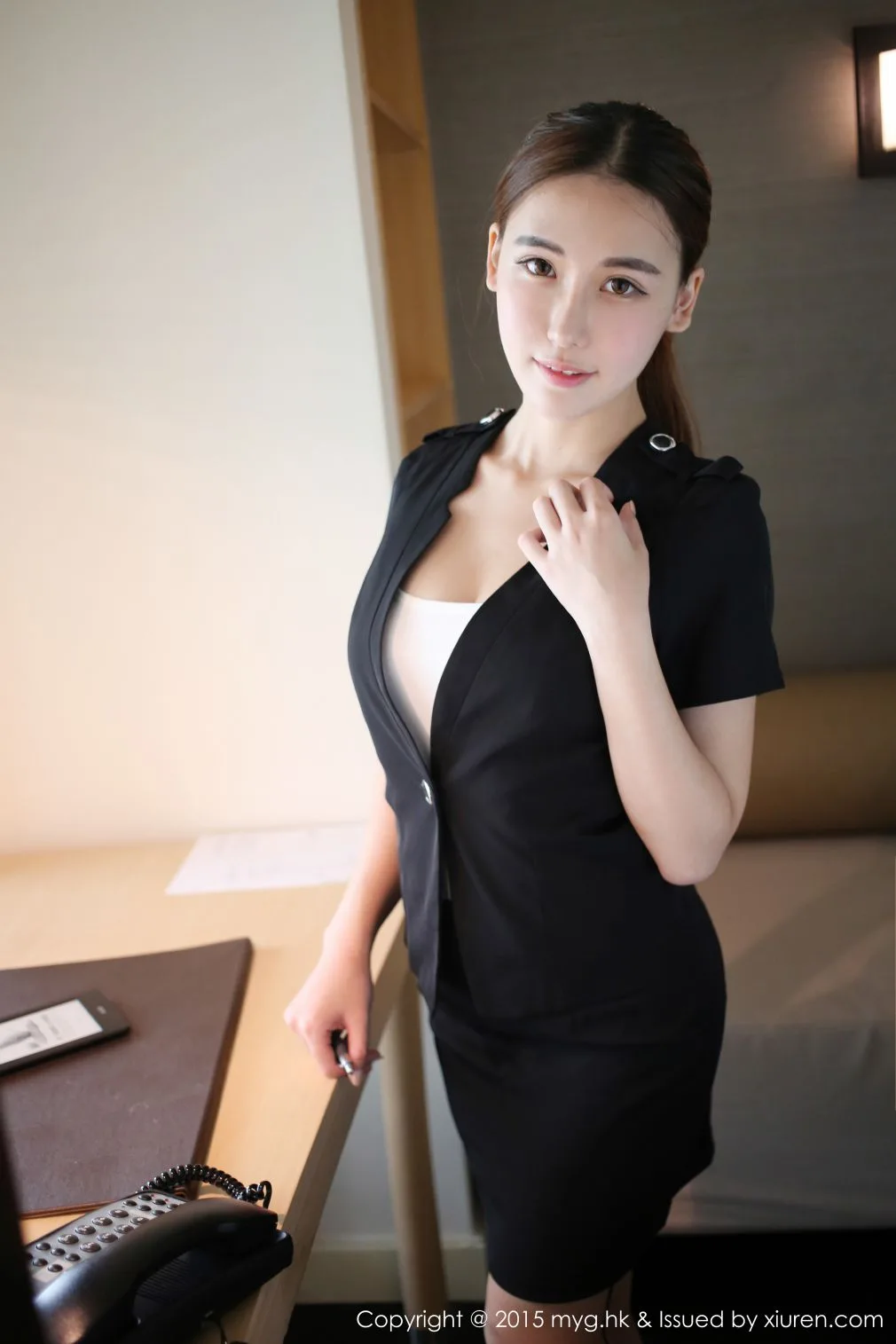 [Bộ sưu tập ảnh người đẹp MyGirl] Tập 161 Xiong Ya BOBO - Sự quyến rũ của bộ đồng phục vest đen - 7
