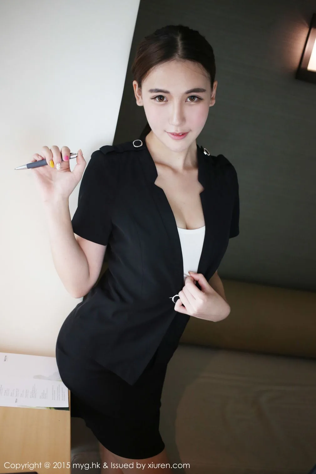 [Bộ sưu tập ảnh người đẹp MyGirl] Tập 161 Xiong Ya BOBO - Sự quyến rũ của bộ đồng phục vest đen - 21