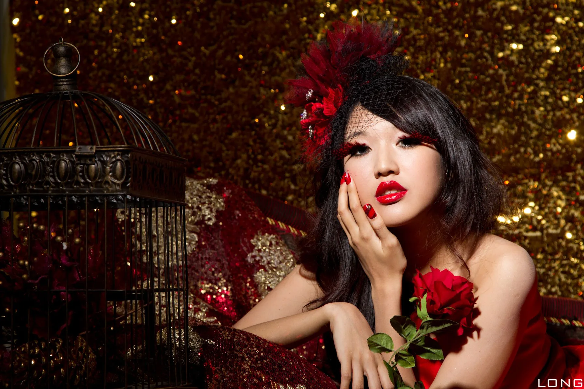 [Phiên bản đặc biệt BEAUTYLEG] Buổi chụp ảnh tại studio: Jill Yu Fuyu - Bộ ảnh cưới màu đỏ - 12