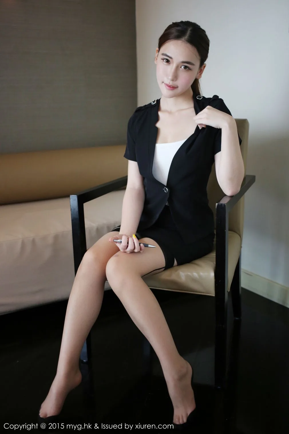[Bộ sưu tập ảnh người đẹp MyGirl] Tập 161 Xiong Ya BOBO - Sự quyến rũ của bộ đồng phục vest đen - 15