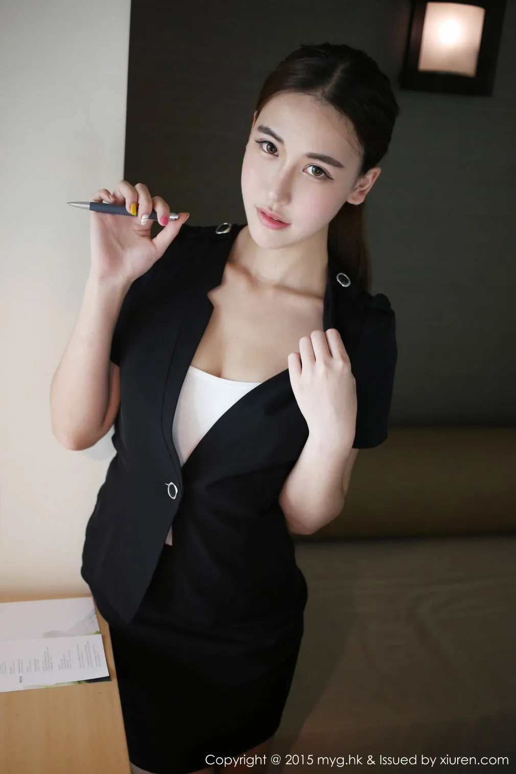 [Bộ sưu tập ảnh người đẹp MyGirl] Tập 161 Xiong Ya BOBO - Sự quyến rũ của bộ đồng phục vest đen - 22