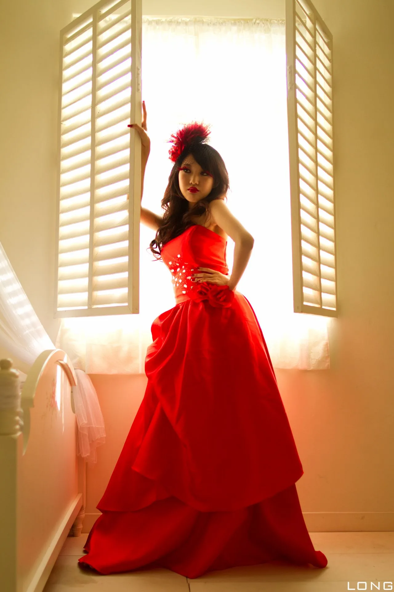 [Phiên bản đặc biệt BEAUTYLEG] Buổi chụp ảnh tại studio: Jill Yu Fuyu - Bộ ảnh cưới màu đỏ - 4