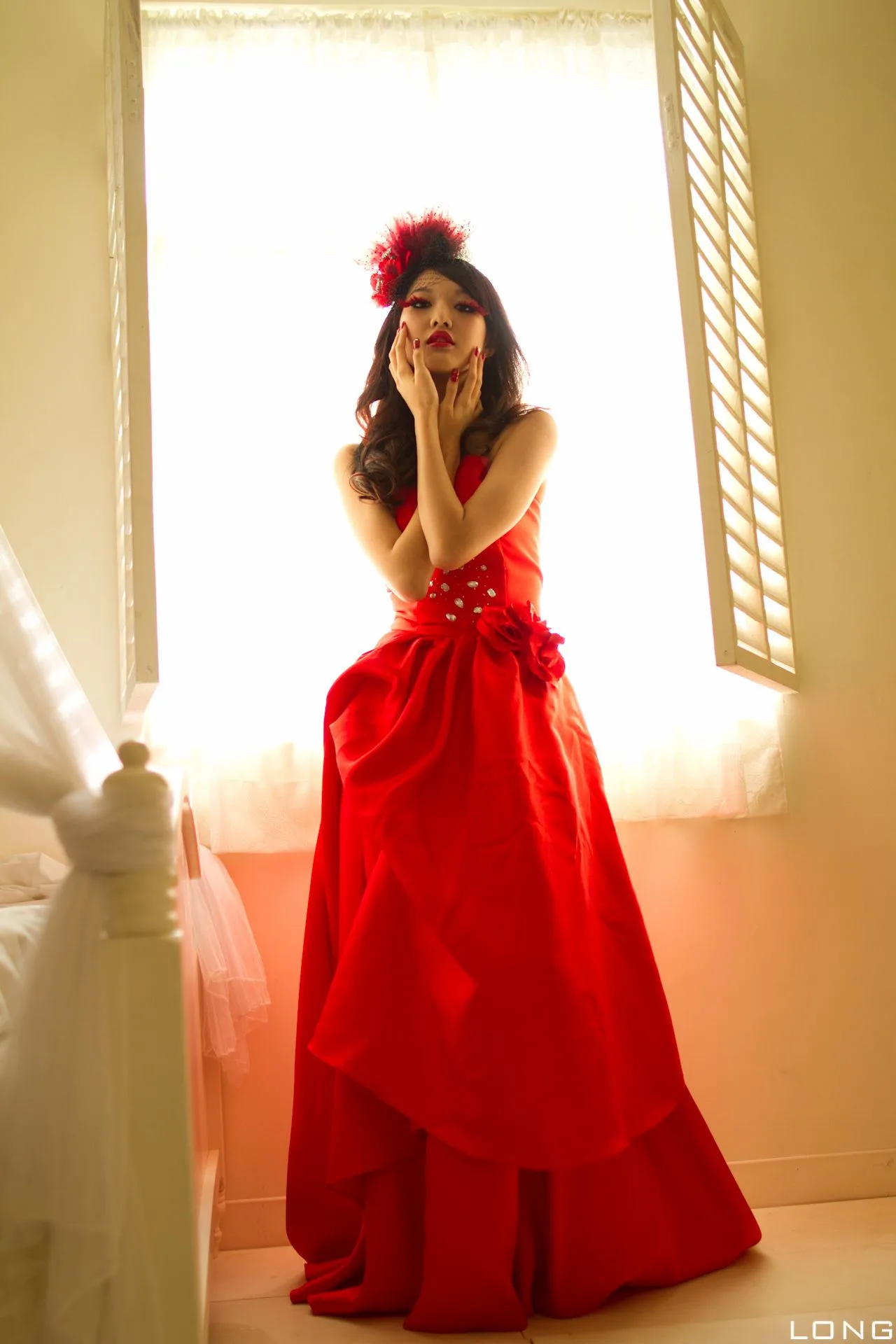 [Phiên bản đặc biệt BEAUTYLEG] Buổi chụp ảnh tại studio: Jill Yu Fuyu - Bộ ảnh cưới màu đỏ - 3