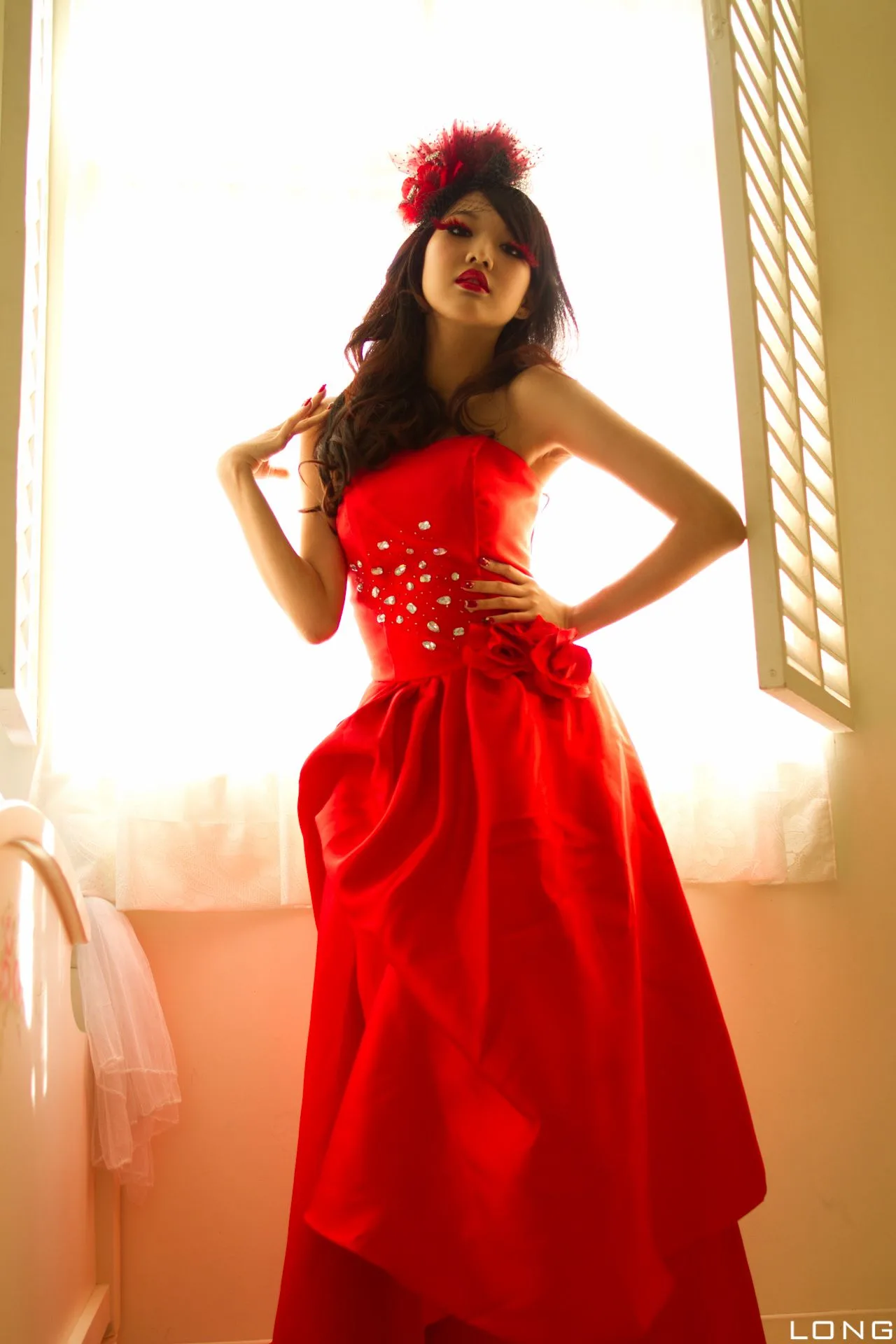 [Phiên bản đặc biệt BEAUTYLEG] Buổi chụp ảnh tại studio: Jill Yu Fuyu - Bộ ảnh cưới màu đỏ - 20
