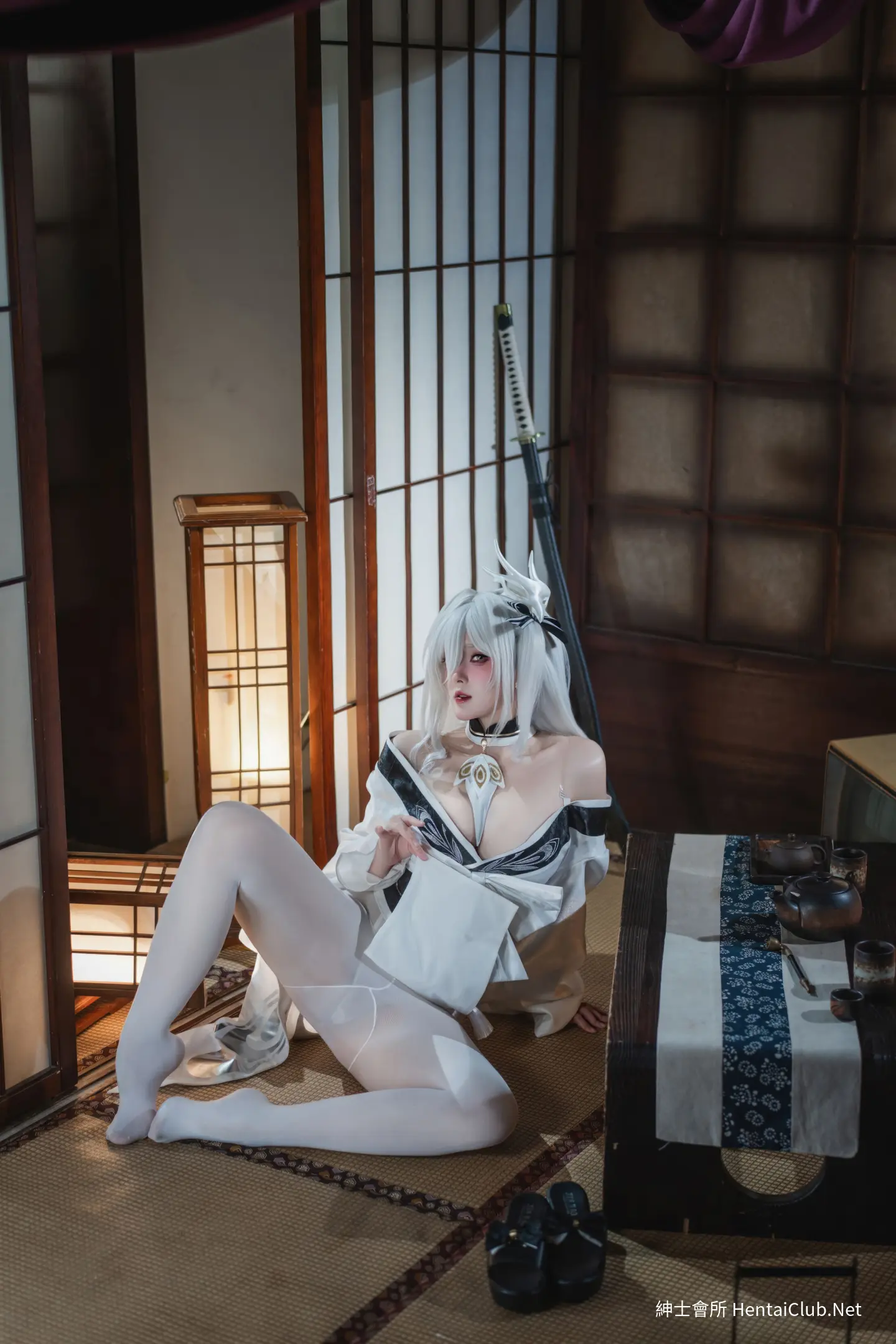 Natsuko Natsuko Blue Blue Line White Japanese Clothes - 65