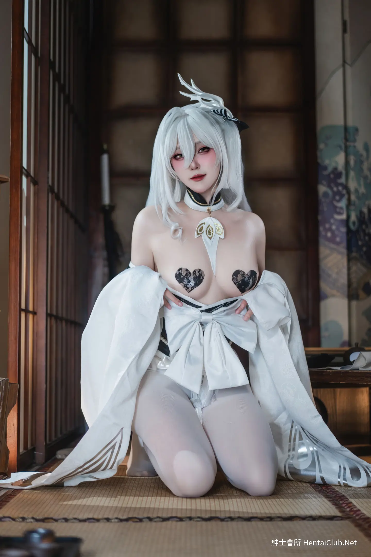Natsuko Natsuko Blue Blue Line White Japanese Clothes - 56
