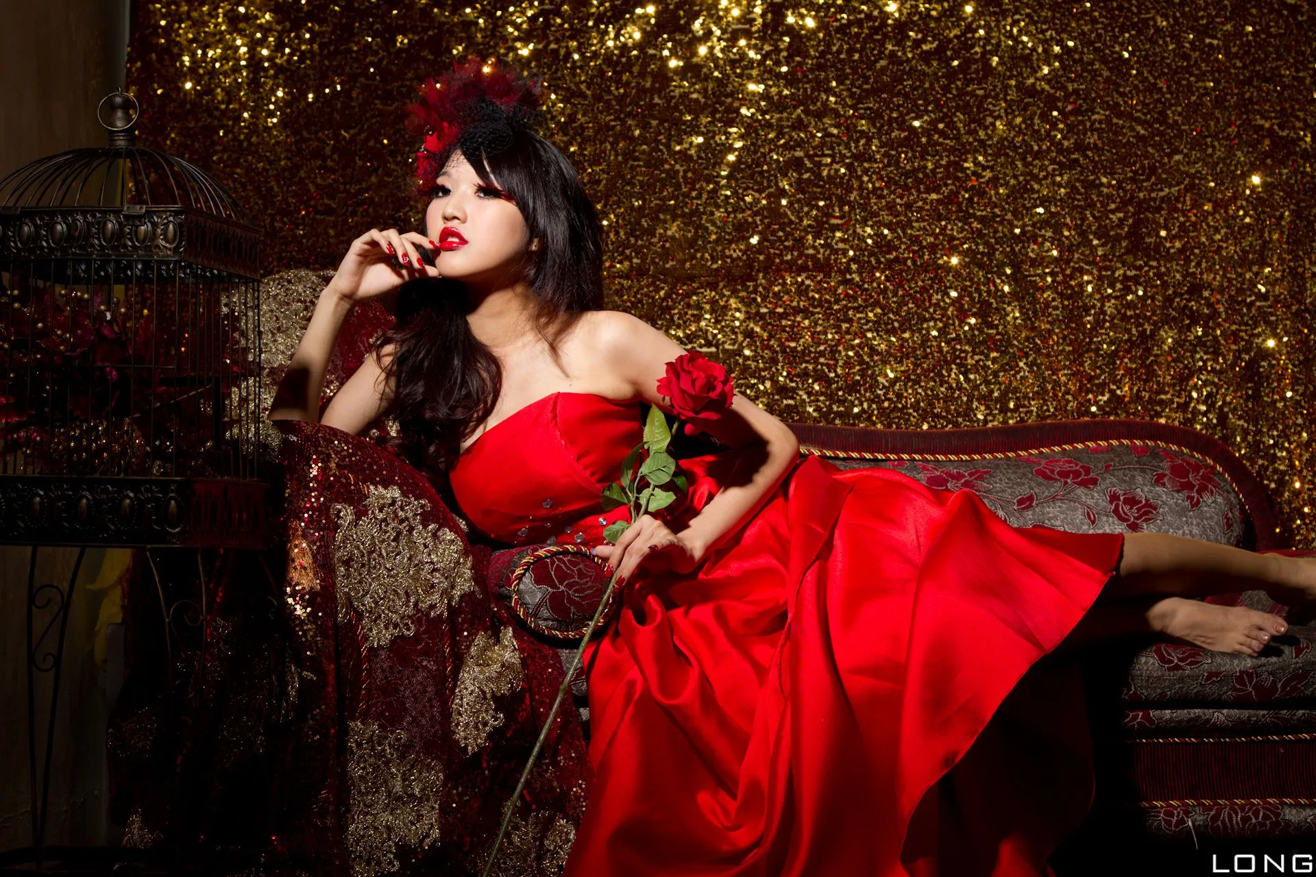 [Phiên bản đặc biệt BEAUTYLEG] Buổi chụp ảnh tại studio: Jill Yu Fuyu - Bộ ảnh cưới màu đỏ - 14